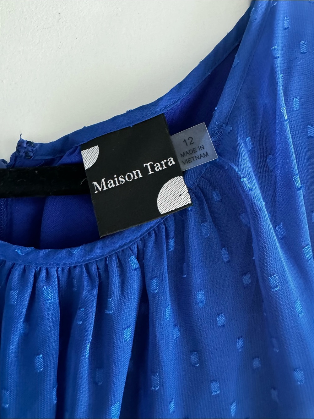 Maison Tara Royal Blue Midi Dress with Flutter Sleeves - Picture 6 of 8